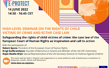 E-PROTECT II International seminar: Safeguarding the Rights of Child Victims of Crime: The case law of the European Court of Human Rights as inspirati...